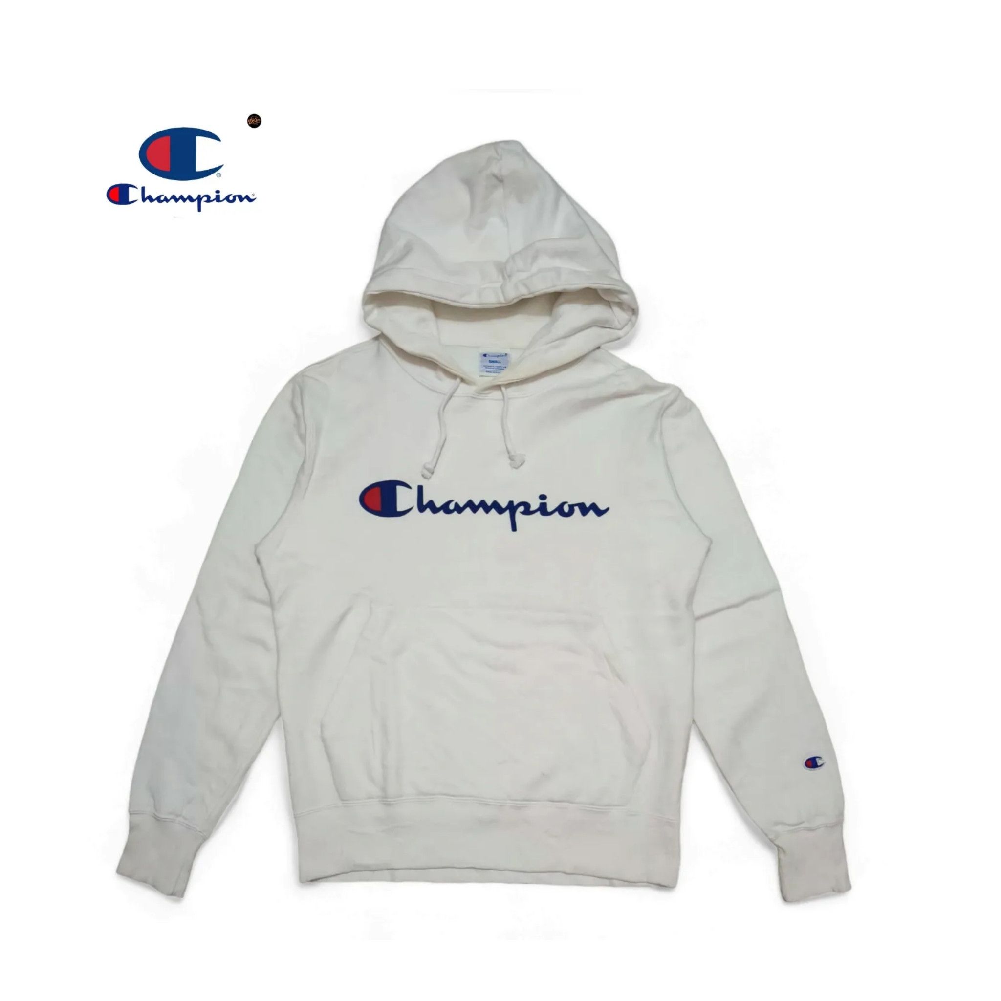 Champion Vintage 90s Y2K Champion White Hoodie Jacket Size US S / EU 44-46 / 1 - 1 Thumbnail