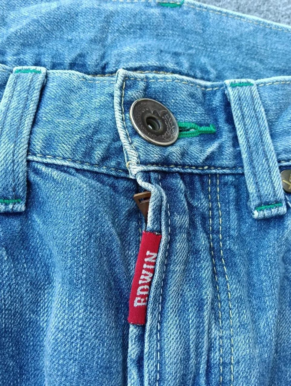 Edwin Edwin Blue Trip Distressed Denim Green half Selvedge Size US 31 - 9 Thumbnail