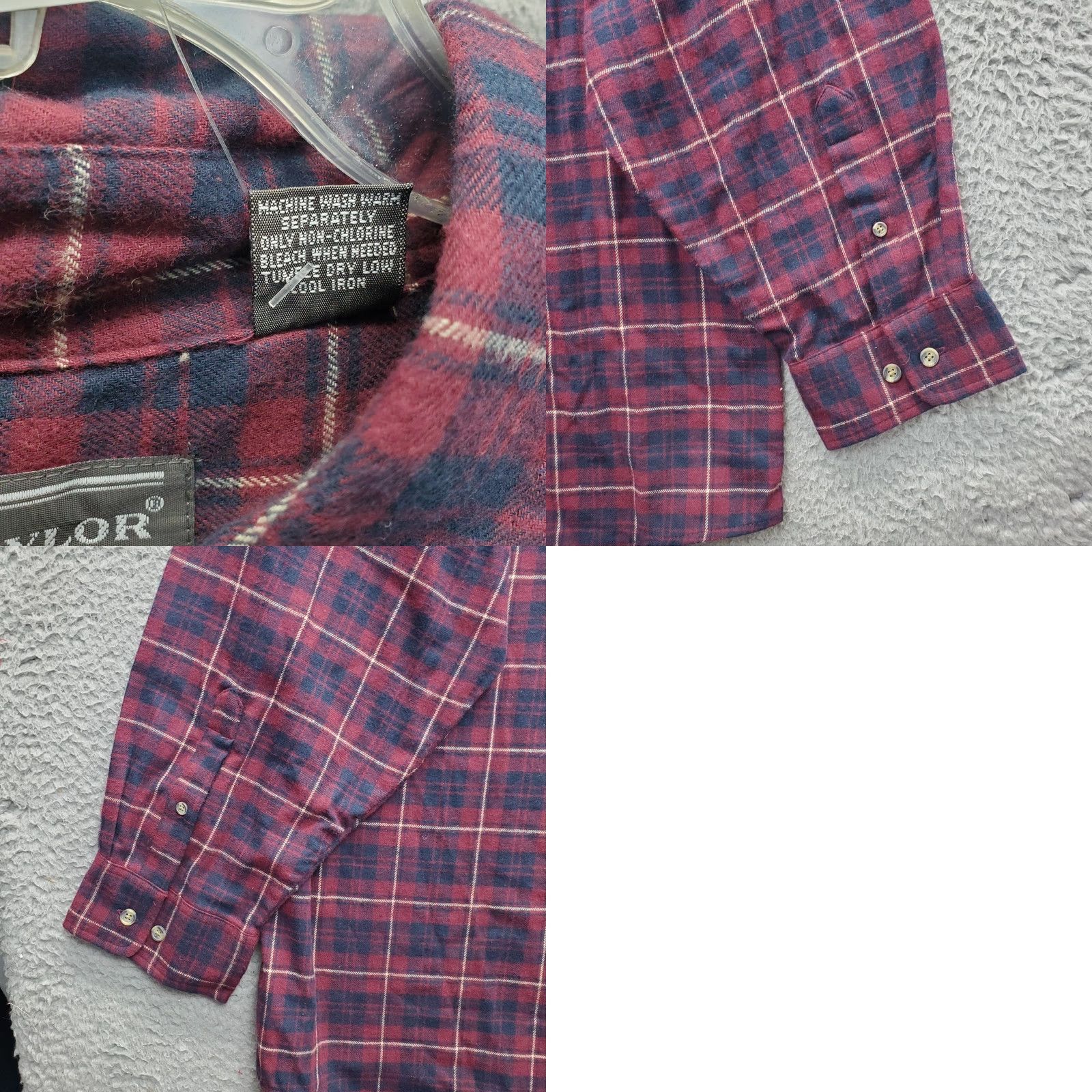 Vintage David Taylor Mens Flannel Shirt XXL Multi Plaid Long Sleeve Button-Down Shirt Size US XXL / EU 58 / 5 - 8 Thumbnail