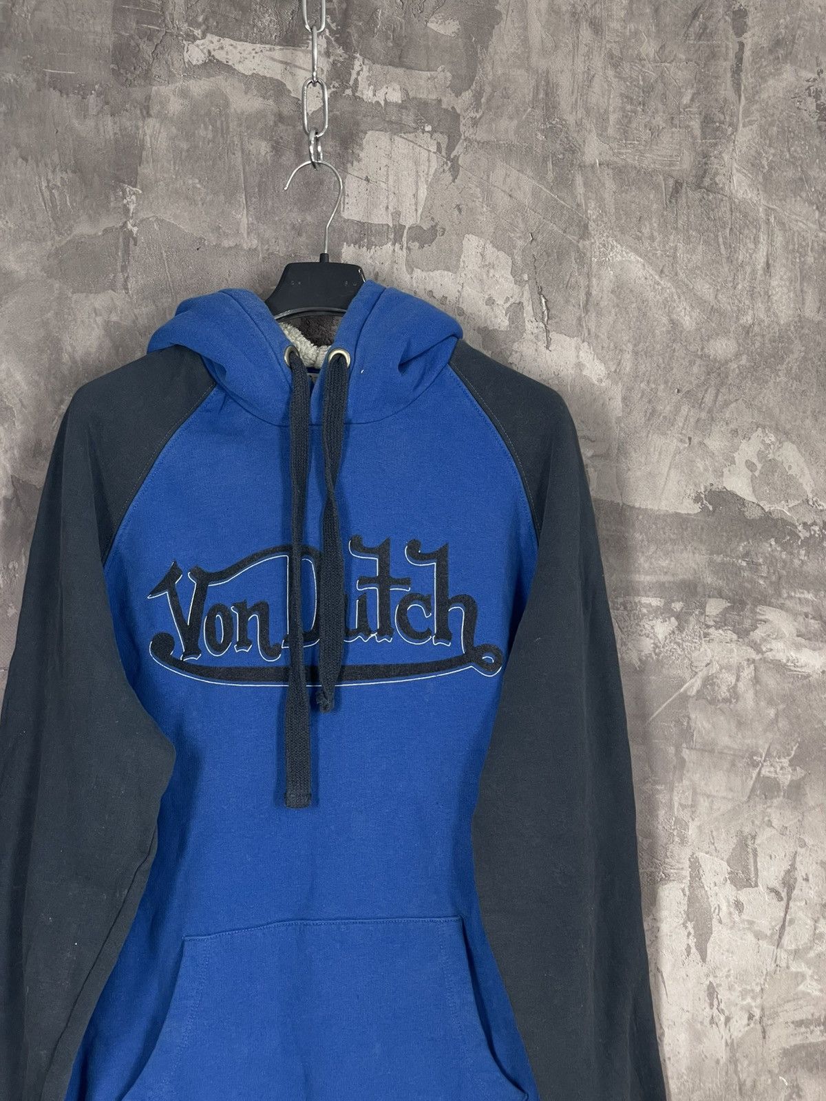 Vintage × Von Dutch Vintage Von Dutch Spellout Fur Hoodie USA Y2K Size US M / EU 48-50 / 2 - 4 Thumbnail