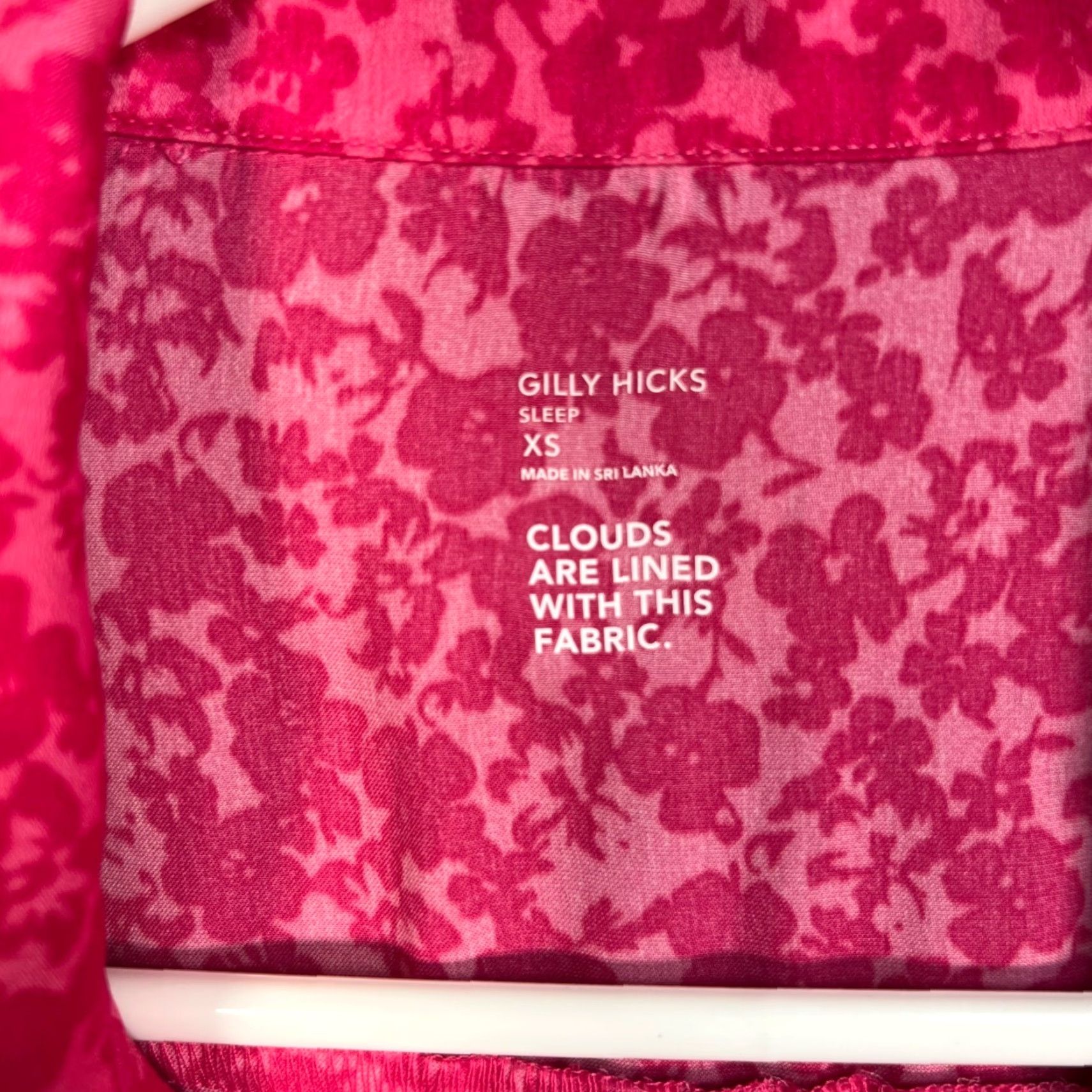 Vintage VINTAGE Gilly Hicks Womens XS Pink Floral Sleep Shirt Long Sleeve Shirt Womens XS Pink Floral Pajama Top Collared Button Closure-? Size XS / US 0-2 / IT 36-38 - 3 Thumbnail