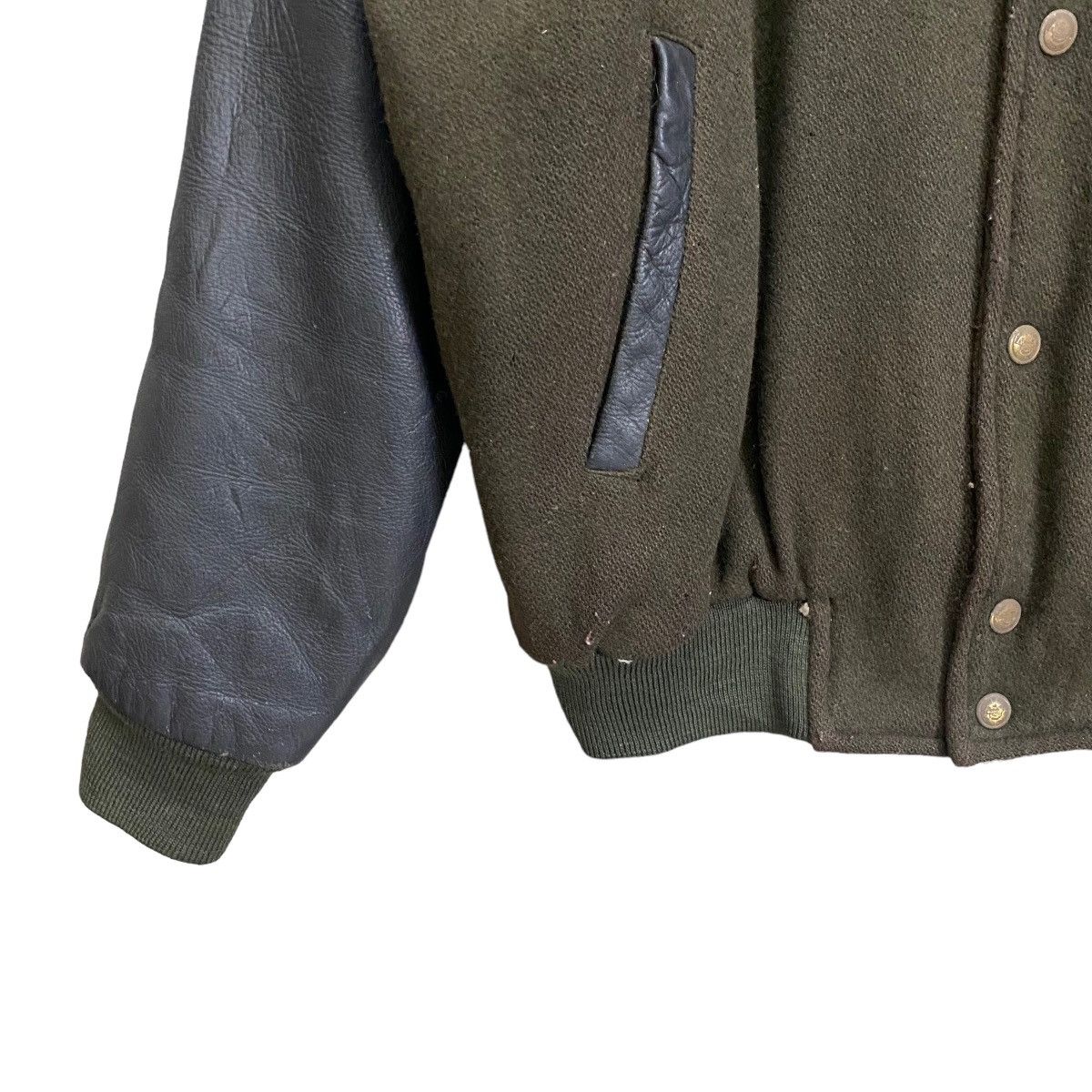 Vintage Vintage 80s loosutap varsity sleeve leather jacket Size US L / EU 52-54 / 3 - 5 Thumbnail