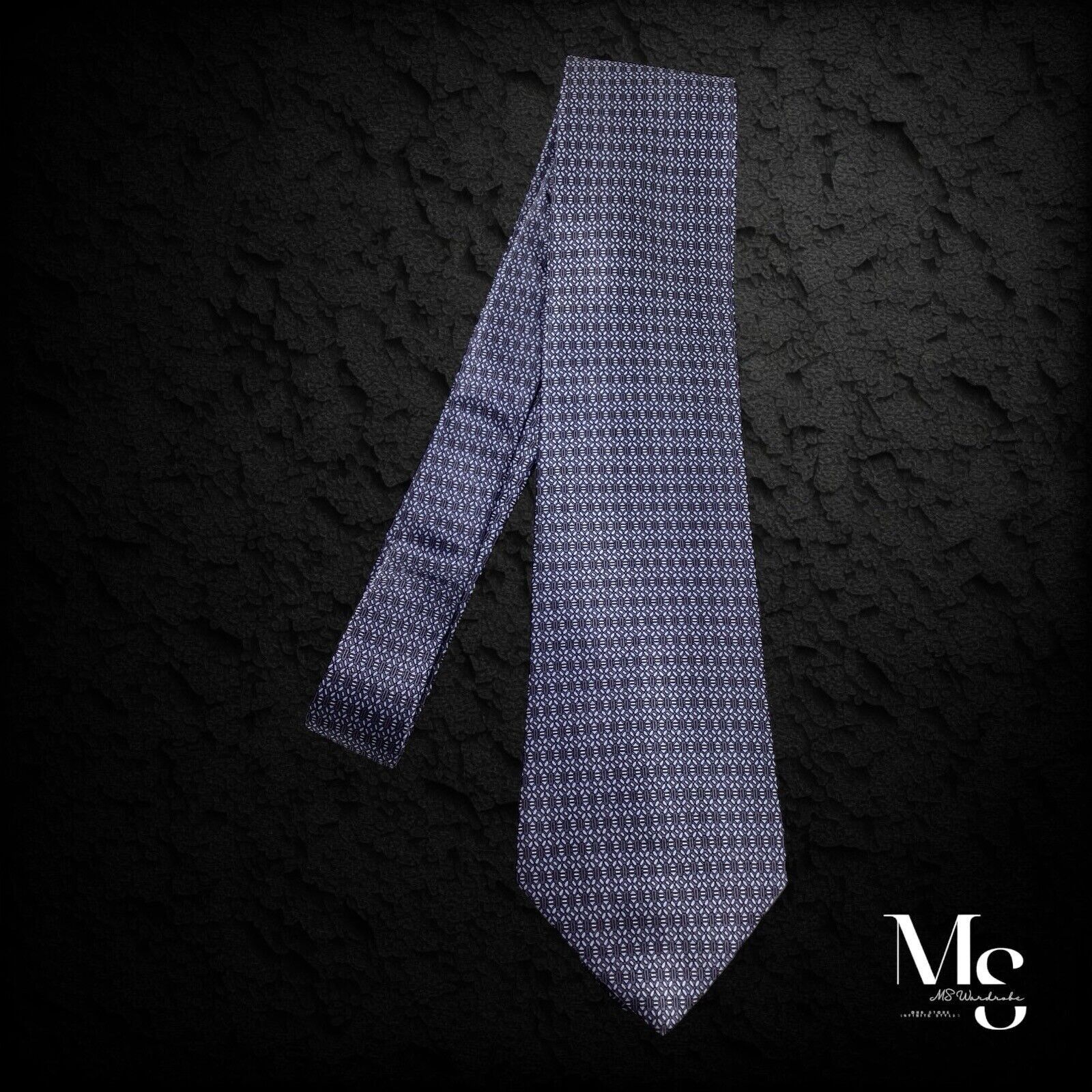 Other FRANGI BY TIE RACK Gray Geometric Luxury Silk Tie Italy Size ONE SIZE - 6 Thumbnail