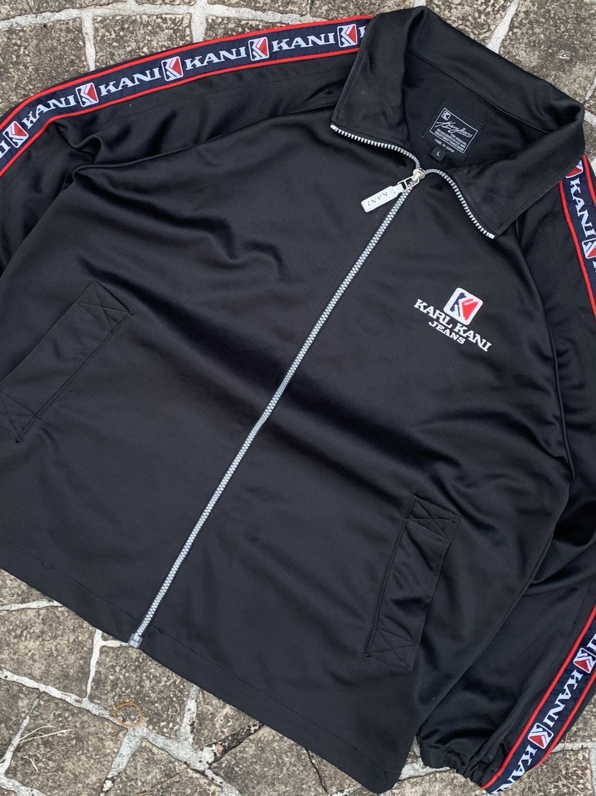Vintage karl kani jeans trak big logo jacket