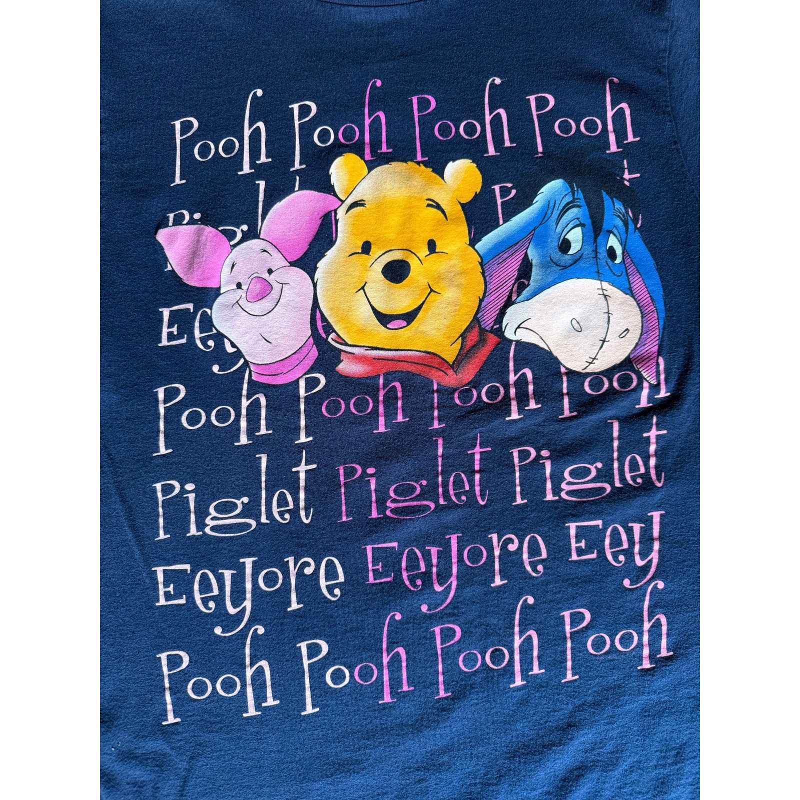 Disney Vintage Disney Pooh Blue Pink T Shirt Large Piglet Eeyore Size L / US 10 / IT 46 - 4 Thumbnail