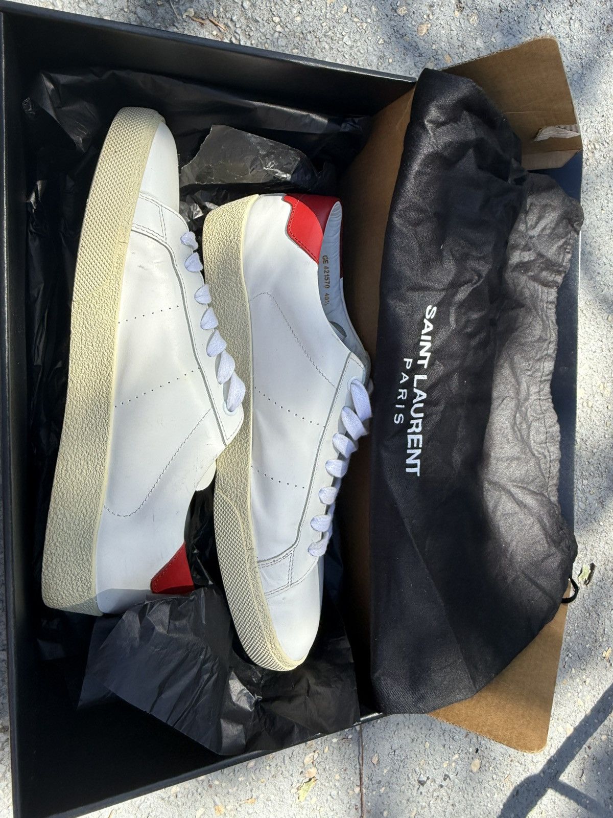 Saint Laurent Paris Saint Laurent Paris Gym Leather Low Top Size US 8 / EU 41 - 9 Thumbnail