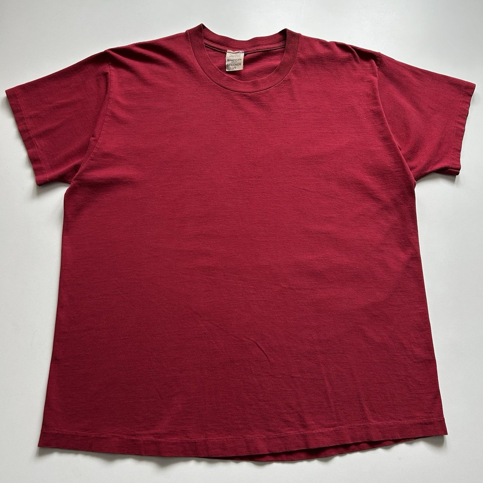 Vintage Faded Red Blank T Shirt Large 90s Single Stitch Rare