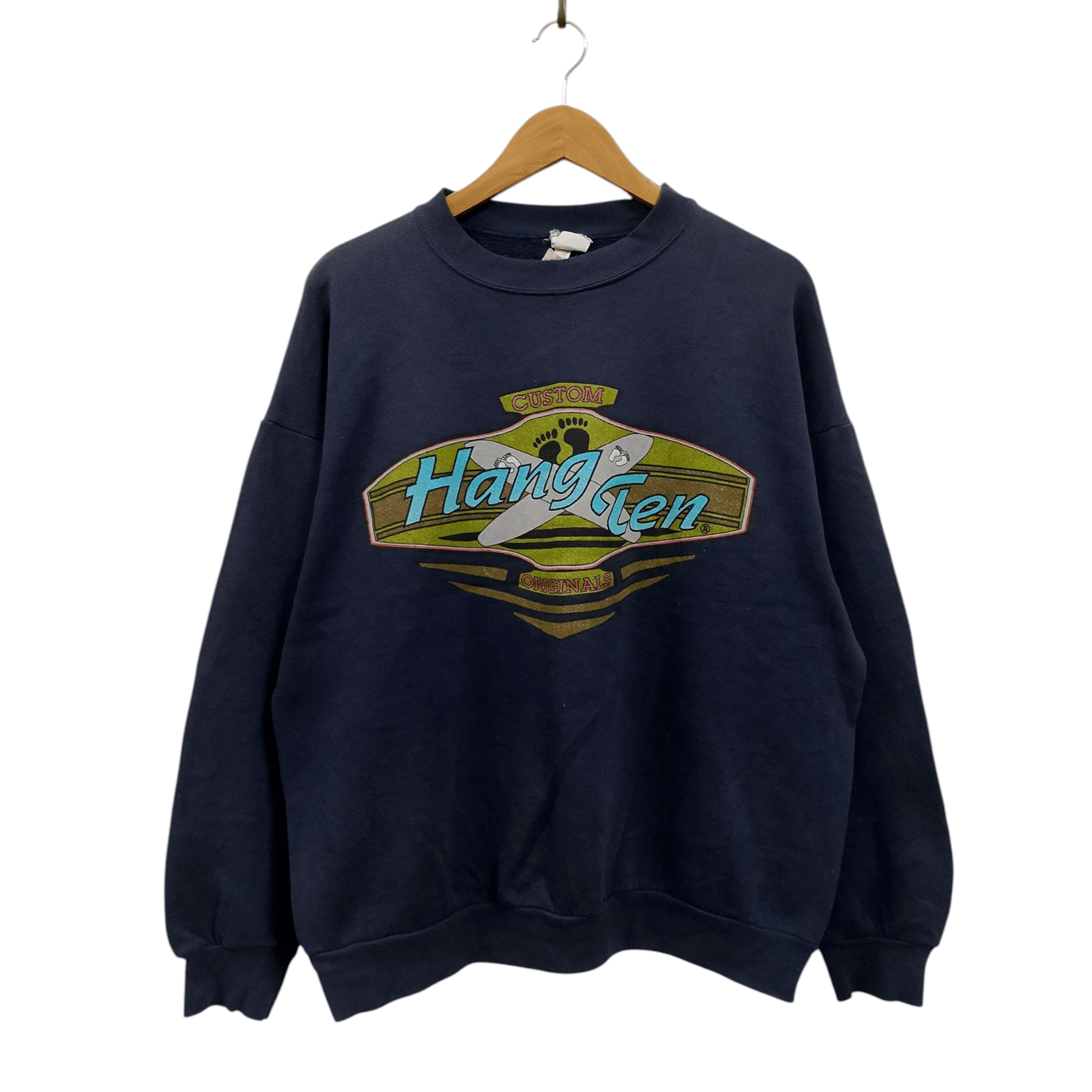 Hang Ten Vintage Hang Ten Sweatshirt Navy Blue 90s Surf Style Size US XL / EU 56 / 4 - 1 Thumbnail