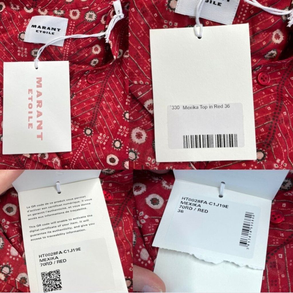 Isabel Marant Etoile NWT Isabel Marant Etoile Mexika Top in Red Button Down 36 Size S / US 4 / IT 40 - 15 Thumbnail