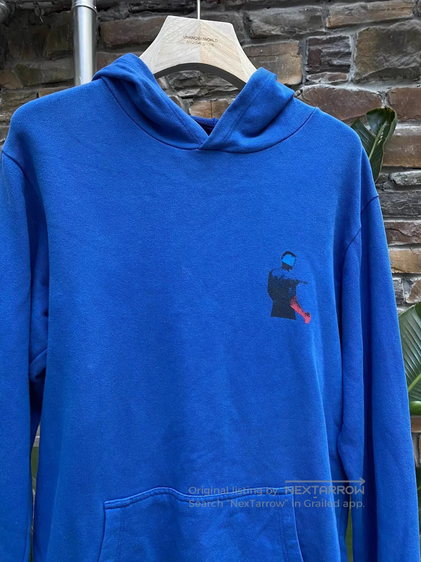 Raf Simons Blue Graphic Print Hoodie with Hood and Pocket. Size US S / EU 44-46 / 1 - 2 Thumbnail