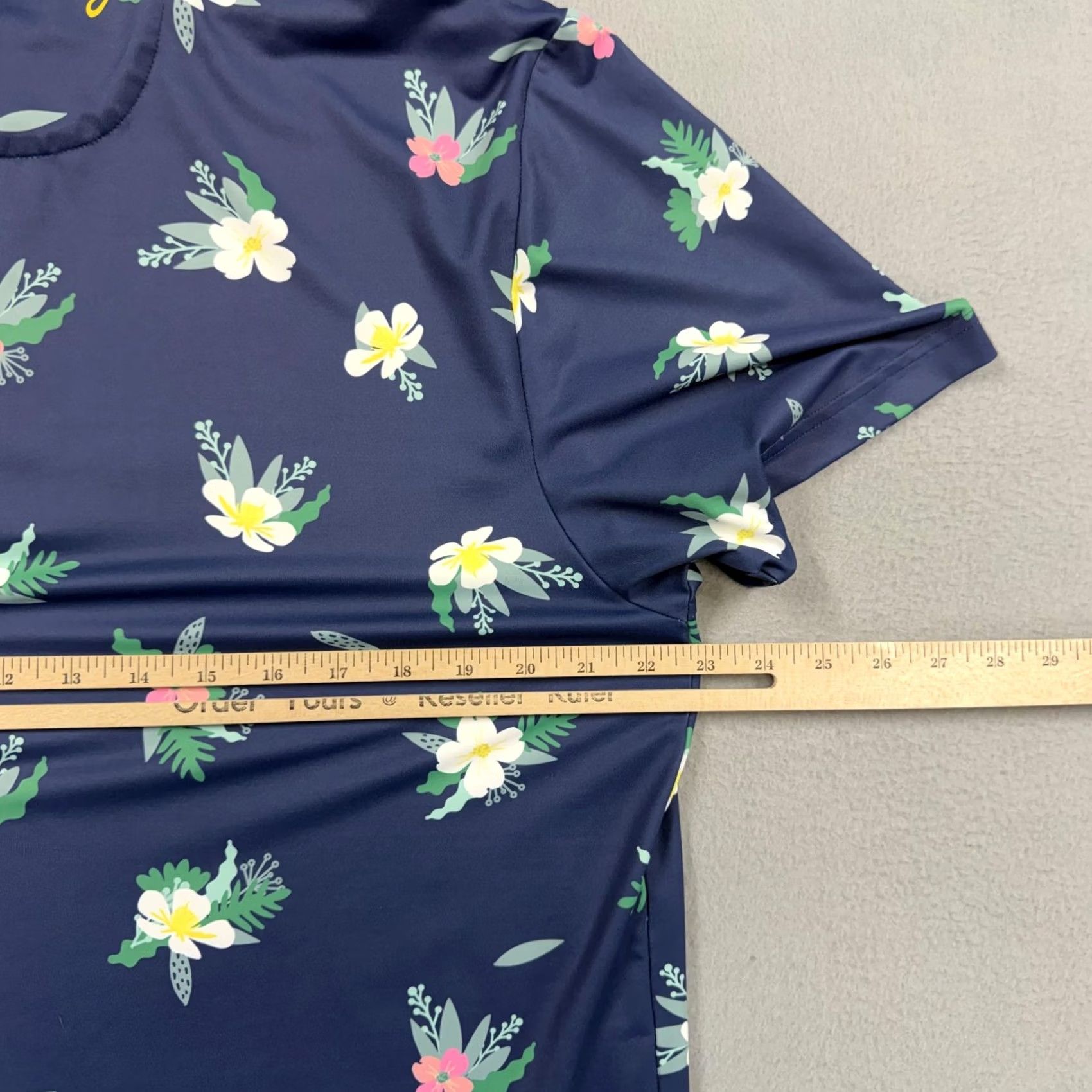 Vintage William Murray Polo Shirt Mens L Blue Floral Golf Performance Lightweight Polo Shirt Size US L / EU 52-54 / 3 - 5 Thumbnail