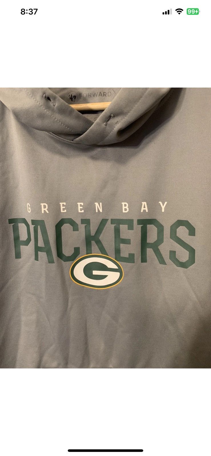 47 Brand Green Bay Packers 47 Brand Men’s Sz XL Gray Pullover Hoodie Size US XL / EU 56 / 4 - 1 Thumbnail
