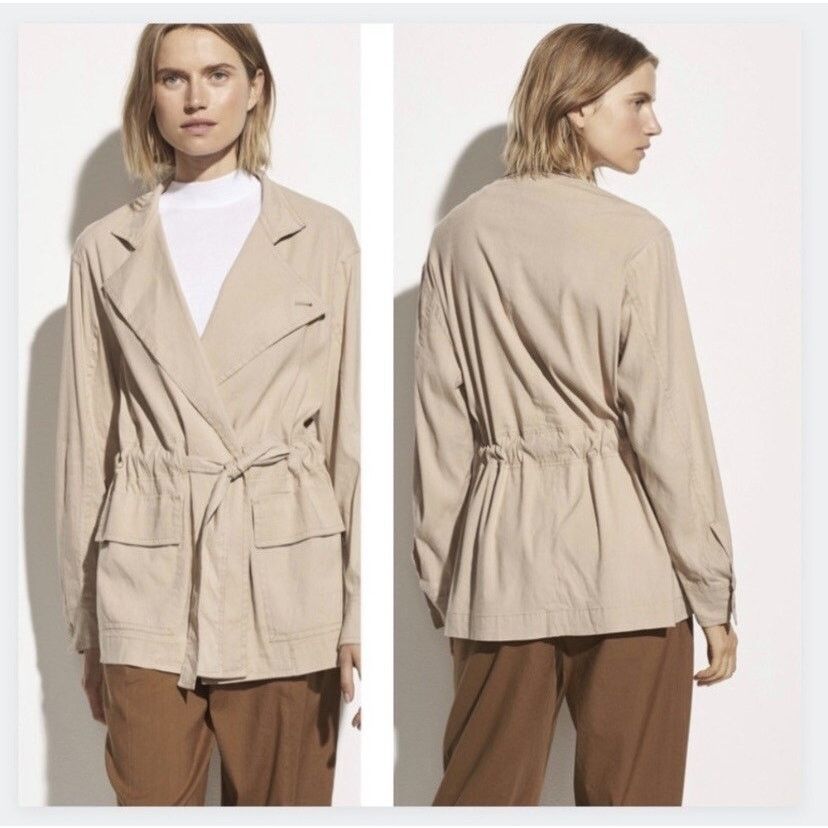Vince VINCE Drapey Linen Blend Jacket sz M Oat Neutral Safari Size M / US 6-8 / IT 42-44 - 1 Thumbnail