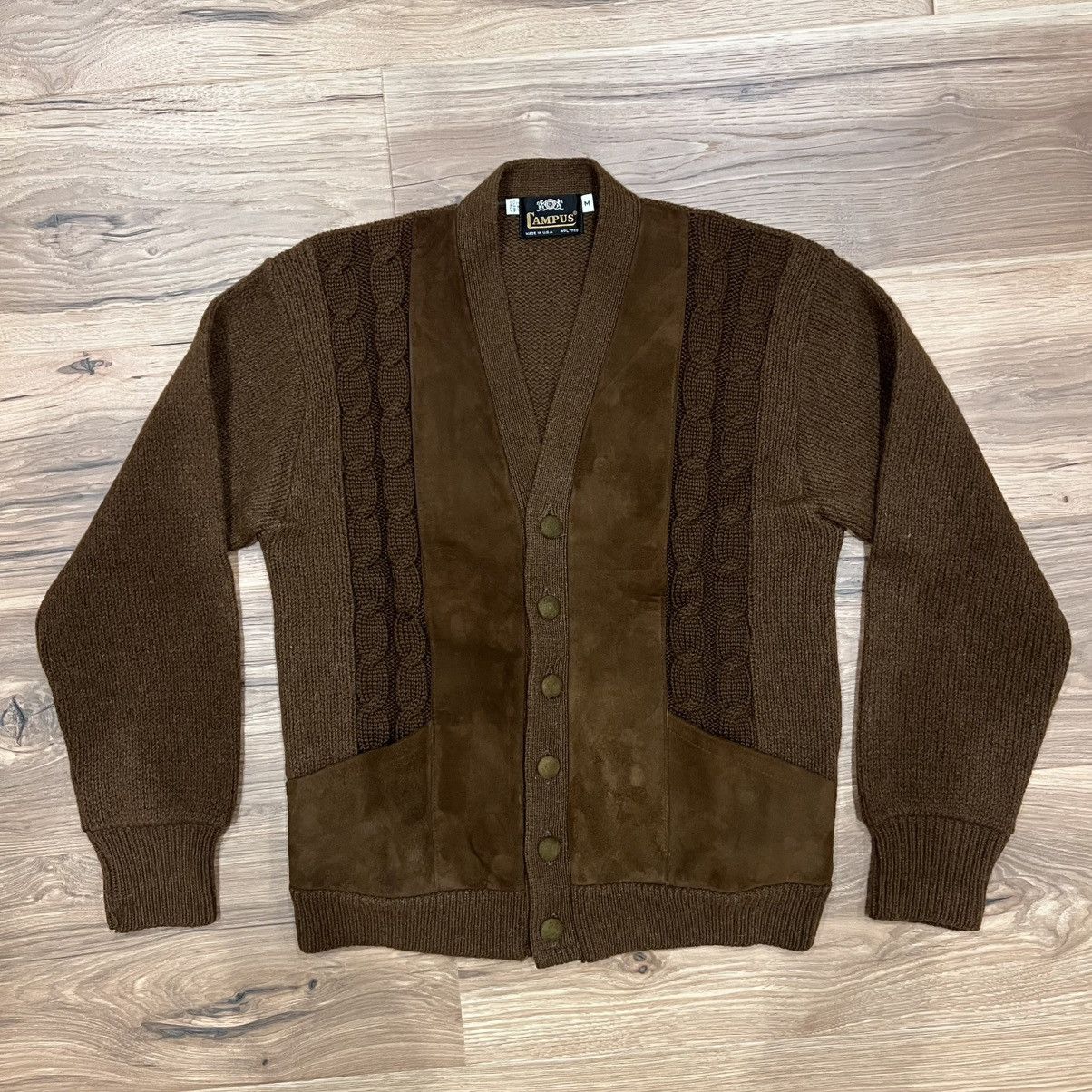 Other Vintage Campus Cardigan Sweater Brown Medium Made In USA Size US M / EU 48-50 / 2 - 1 Thumbnail