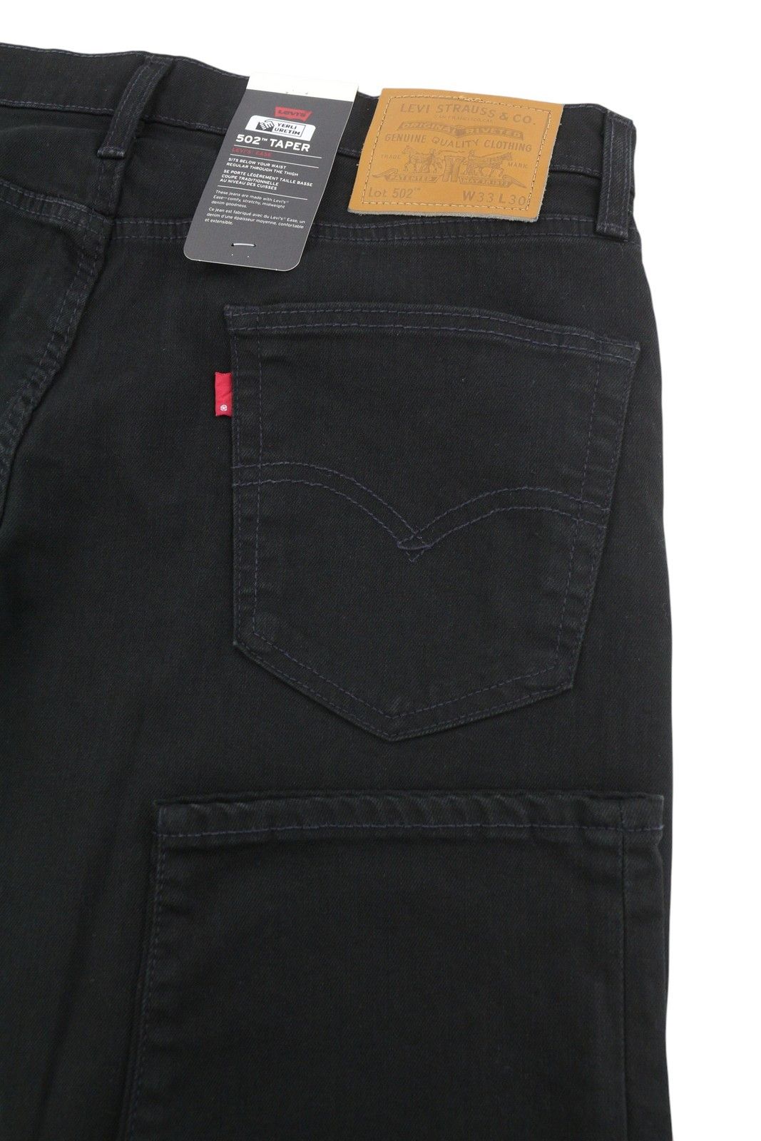 Levi's 502 W33/L30 Taper Zip Black Denim Jeans 87077 Size US 33 - 6 Thumbnail