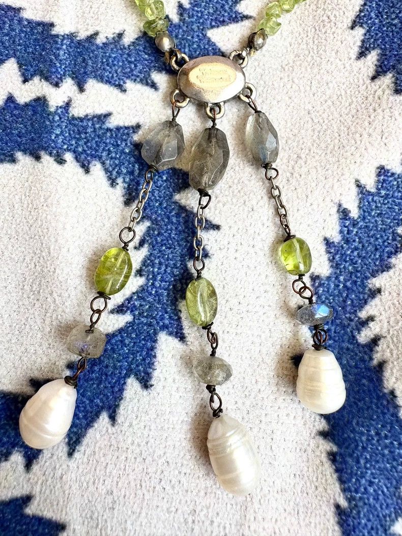 Vivienne Westwood Vivienne Westwood Green Olive Stone Pearl Necklace Size ONE SIZE - 5 Thumbnail