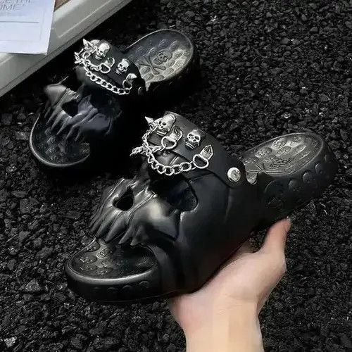 Designer Skull Monster Slippers. Size US 12 / EU 45 - 3 Thumbnail