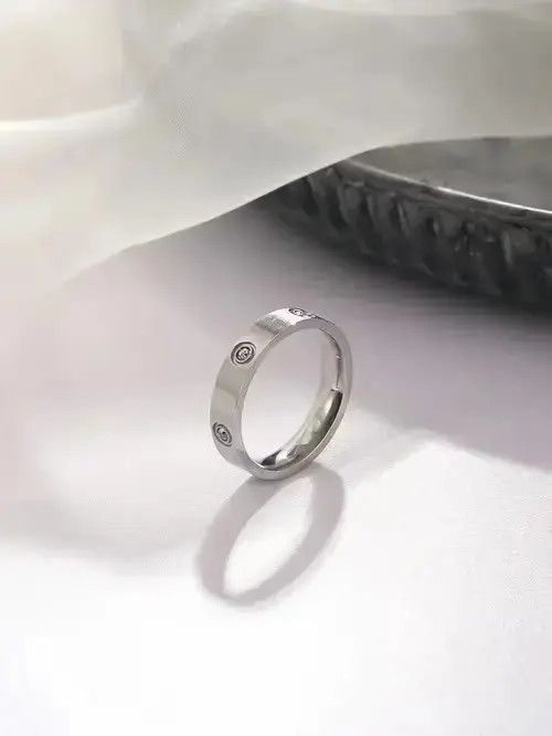 Jewelry x Ring Gold Plated Retro Punk Stainless Steel Minimal Ring Vintage in Silver, Men's