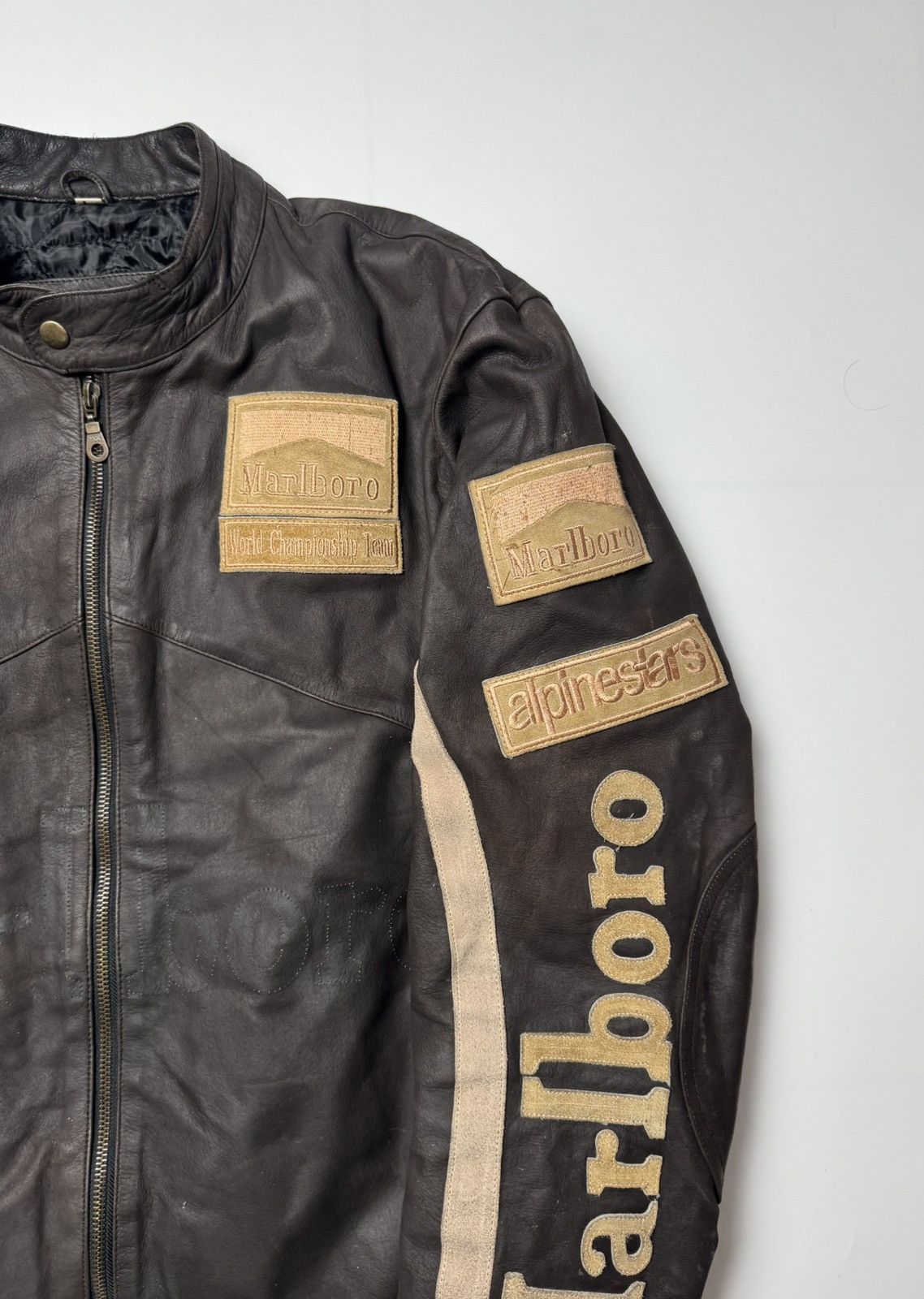 Vintage Vintage Marlboro Leather Racing Jacket Size US L / EU 52-54 / 3 - 7 Thumbnail