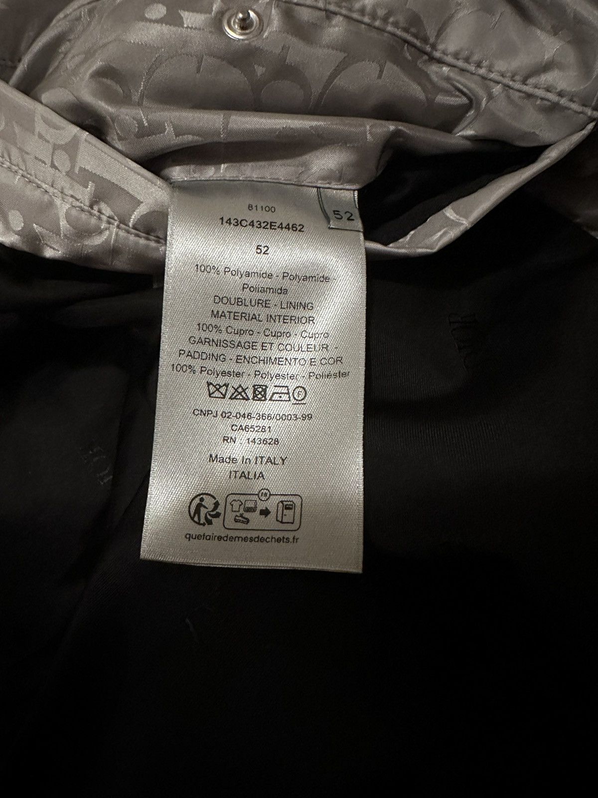 Dior Dior Oblique Bomber Jacket Gray Technical Fabric 52 L Size US L / EU 52-54 / 3 - 17 Thumbnail