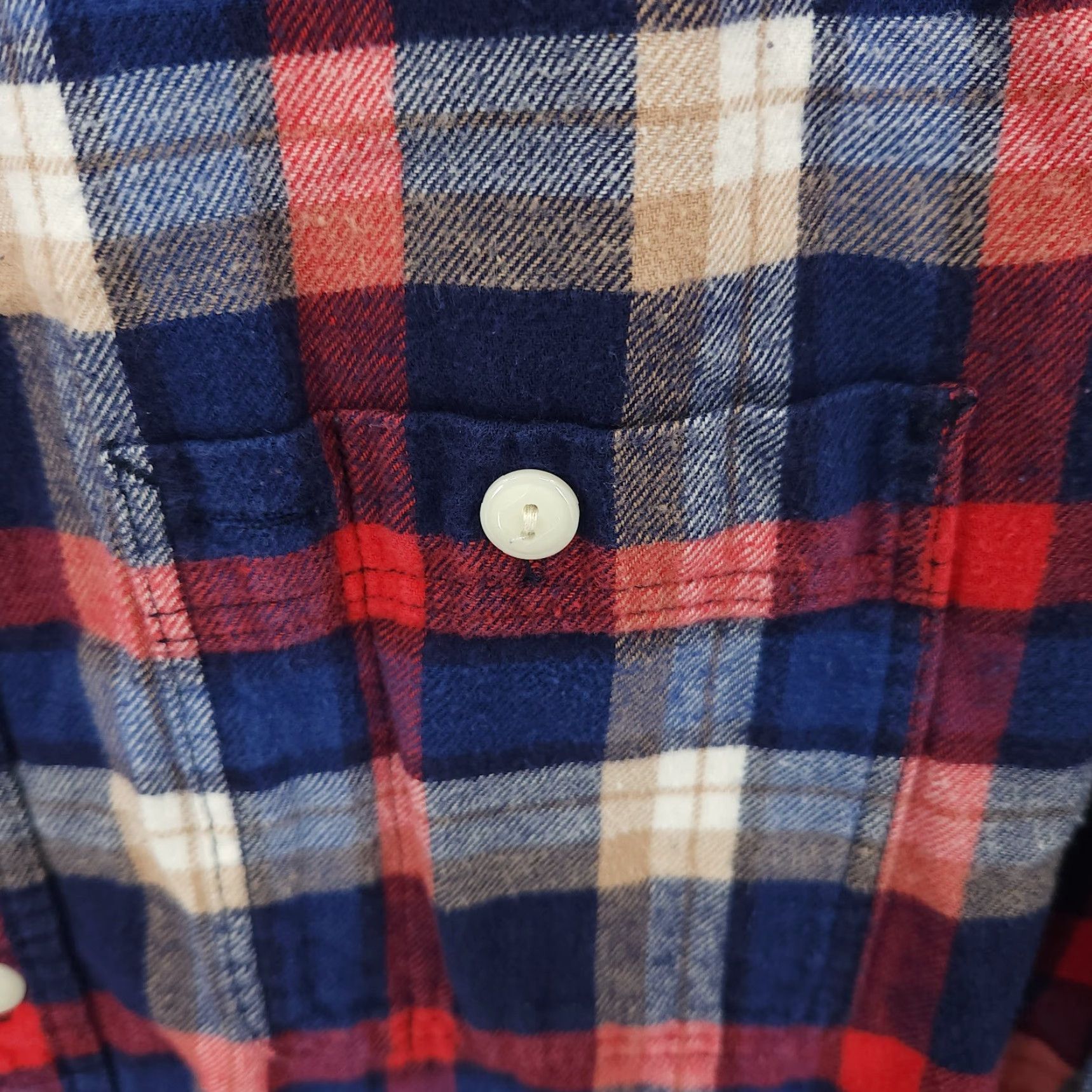 Gap Gap Shirt Mens Medium Red Blue Plaid Button Up Long Sleeve Cotton Size US M / EU 48-50 / 2 - 4 Thumbnail