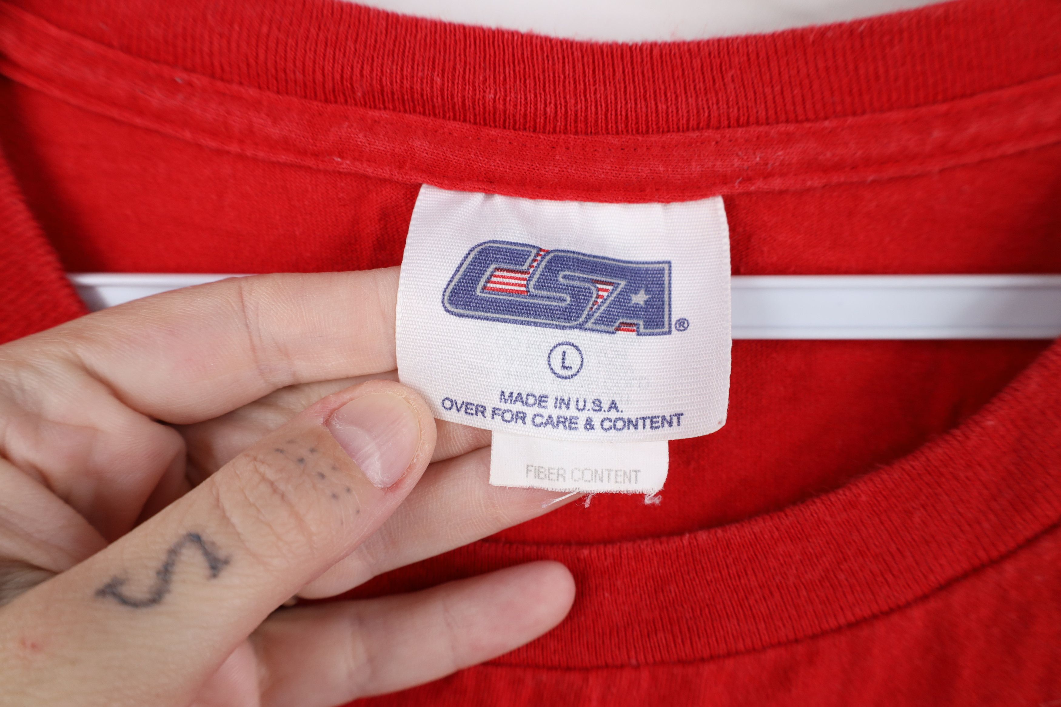 Vintage Vintage 90s of Nebraska Long Sleeve T-Shirt Red Cotton USA Size US L / EU 52-54 / 3 - 8 Thumbnail