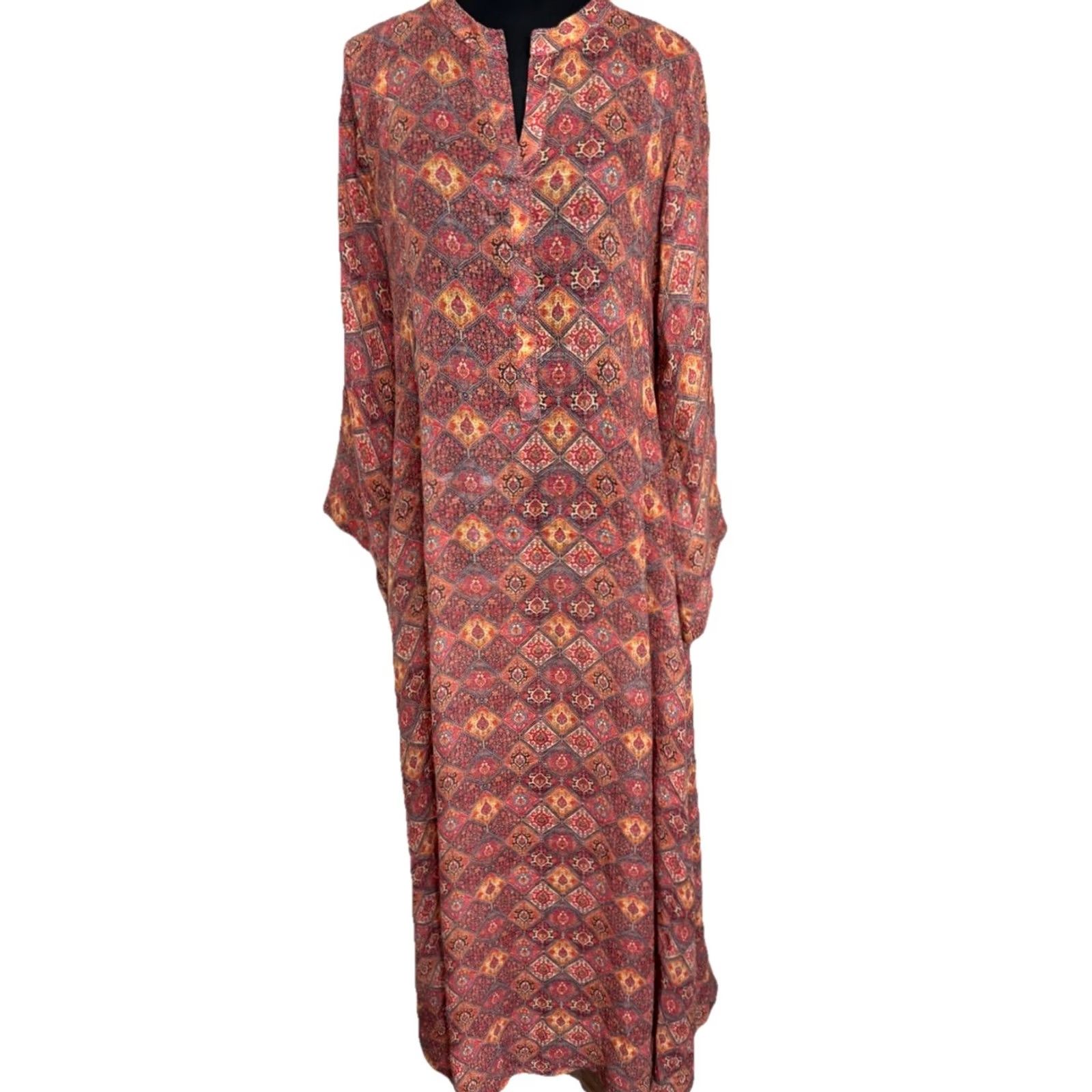 Vintage Beautiful Printed Long Maxi Dress Size Large Size L / US 10 / IT 46 - 2 Thumbnail