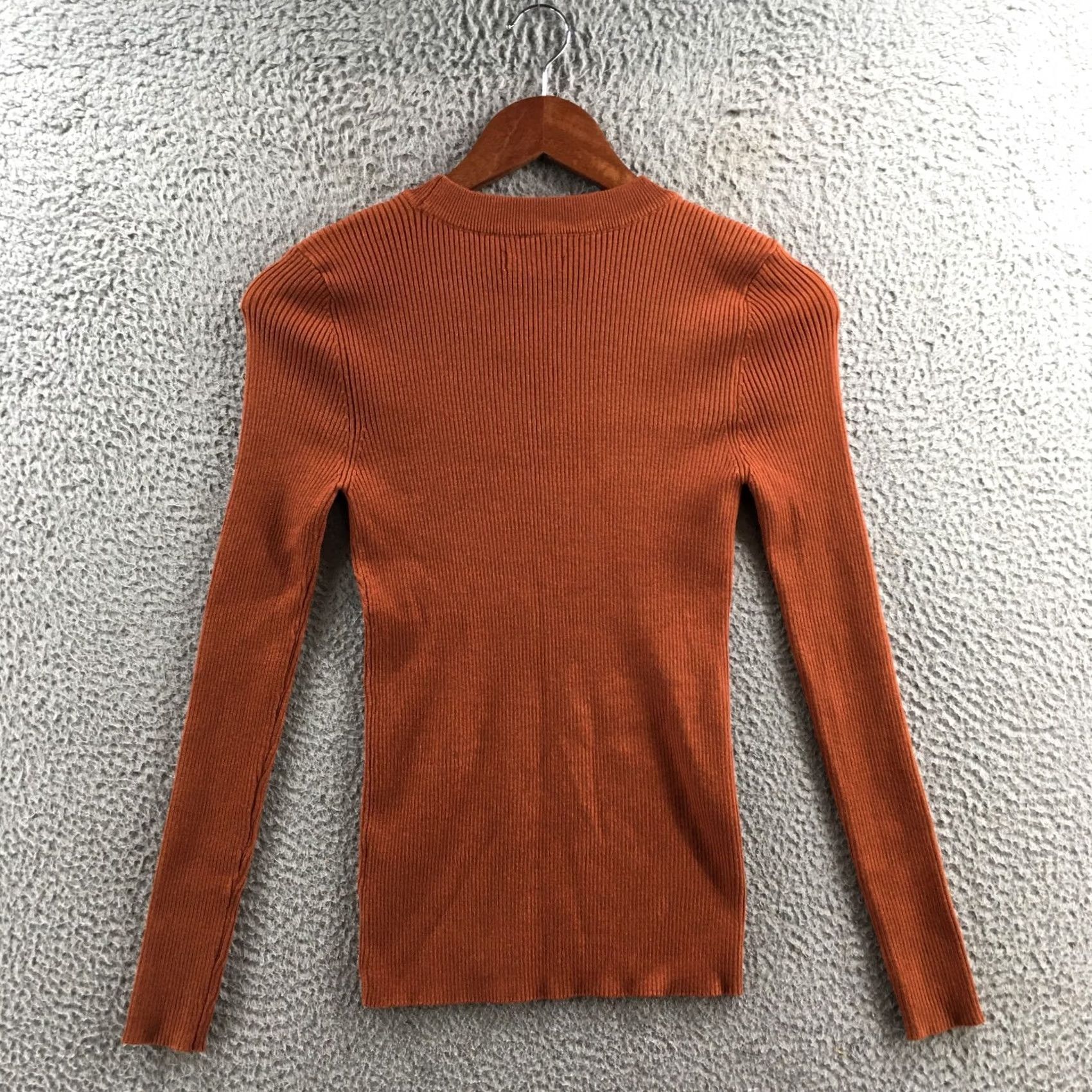 Nine West Nine West Sweater Womens MD Rust Solid Brown Crewneck Knit Long Sleeve Pullover Size M / US 6-8 / IT 42-44 - 7 Thumbnail