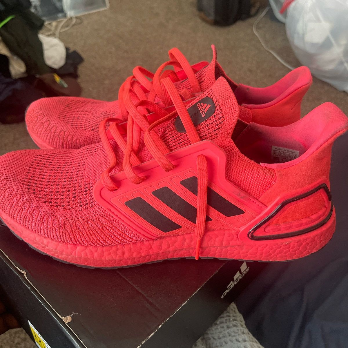 Adidas Adidas Ultraboost 20 Infrared Size US 12.5 / EU 45-46 - 2 Thumbnail