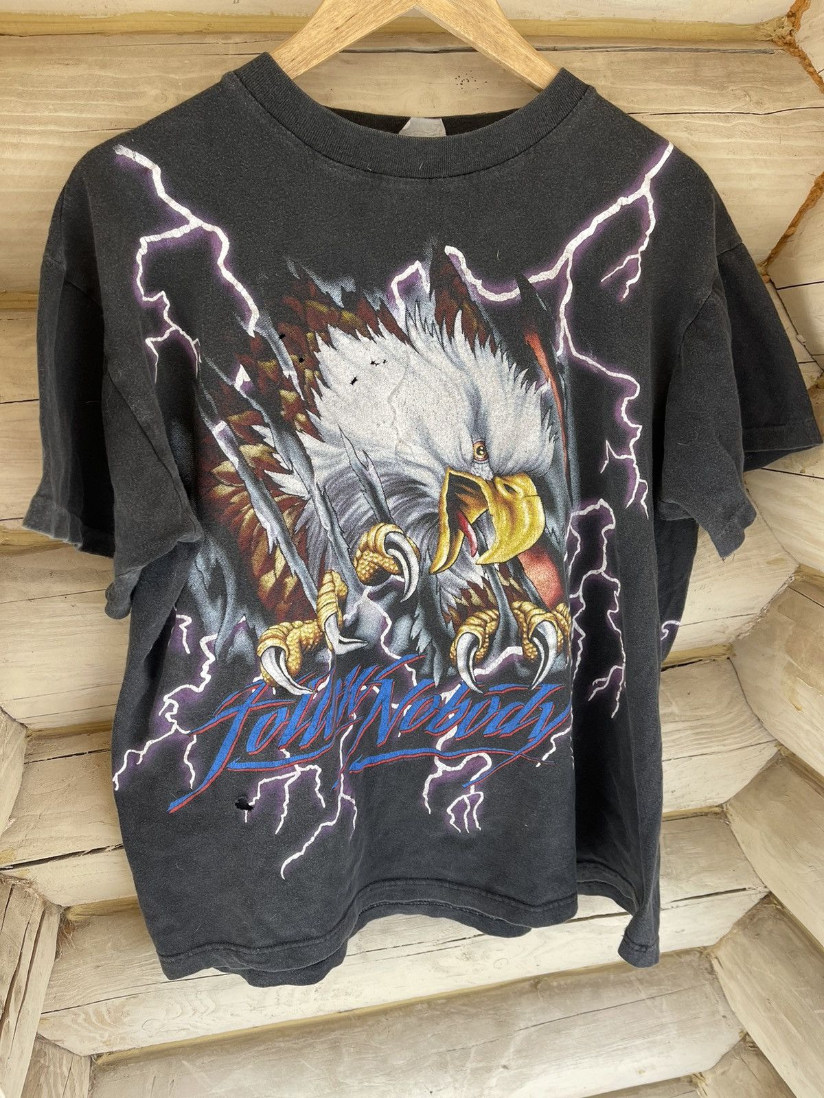 Designer 90’s Follow Nobody Eagle American Thunder vintage t-shirt Size US XL / EU 56 / 4 - 2 Thumbnail