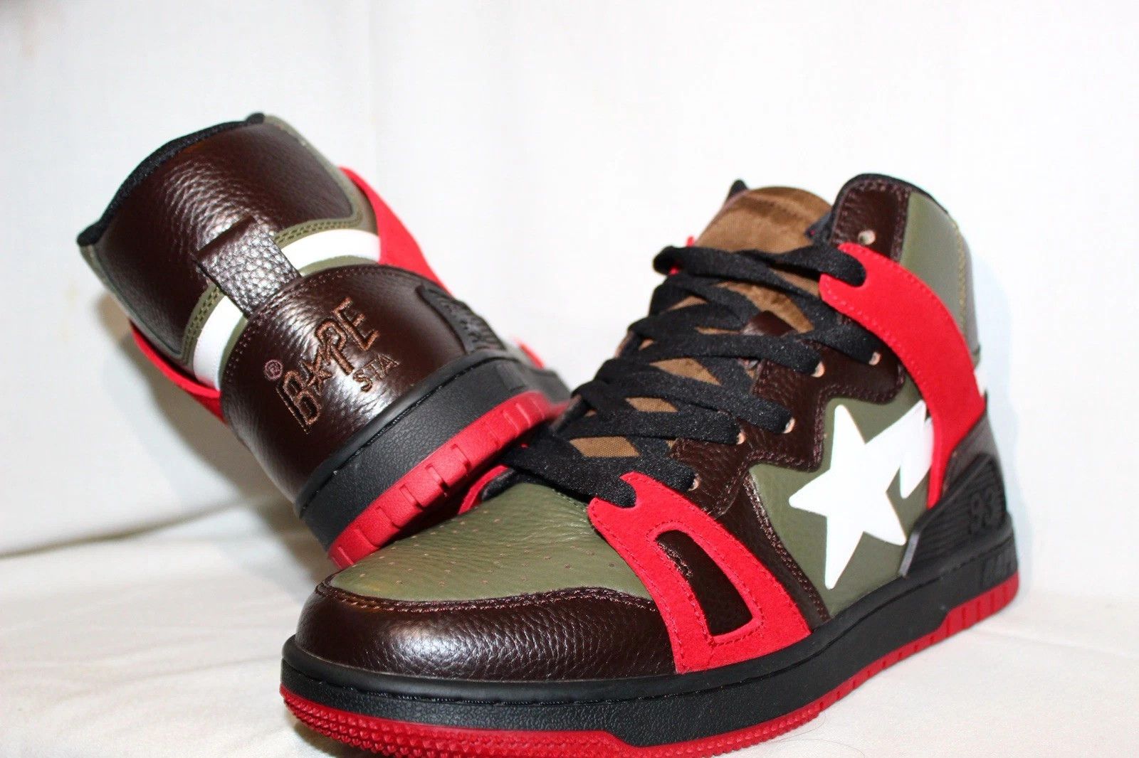 Bape BAPE Bapesta 93 Hi Brown/Khaki Sneakers (US 9) Size US 9 / EU 42 - 1 Thumbnail