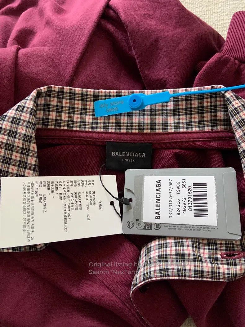 Balenciaga Balenciaga Solid Color Plaid Collar Long Sleeve Polo Shirt Size US M / EU 48-50 / 2 - 5 Thumbnail