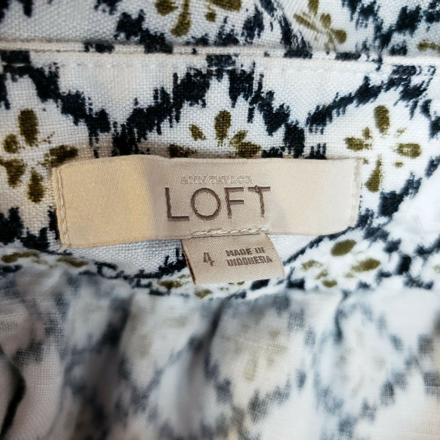 Loft LOFT Ann Taylor Womens Skirt Sz 4 A-Line Linen Blend Pockets Zip White Black Multicolor Short 17.5" Waist 13.5" News? Size 27" / US 4 / IT 40 - 4 Thumbnail