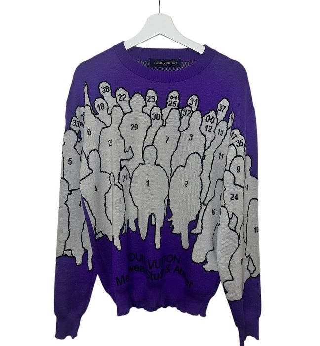 Louis Vuitton Louis Vuitton LV purple portrait sweater