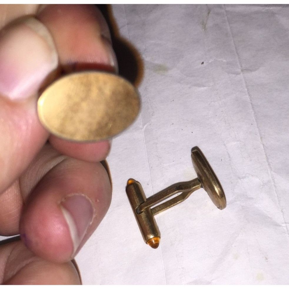 Other Vintage Men's Gold Tone/Bronze Oval Shaped Cuff Links Size ONE SIZE - 6 Thumbnail