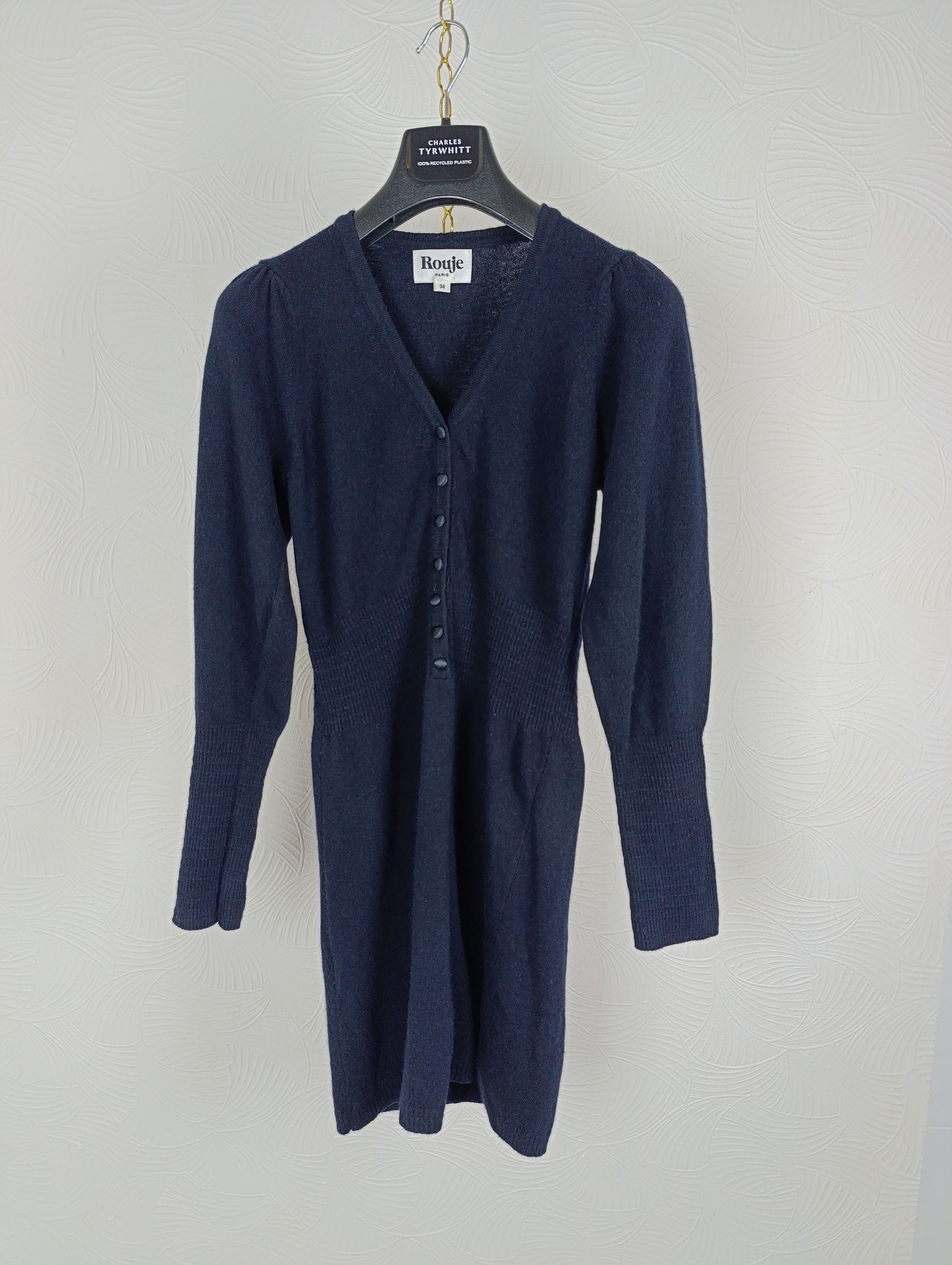 Rouje ROUJE MID-LENGTH WOOL DRESS BLUE Size XS / US 0-2 / IT 36-38 - 1 Thumbnail
