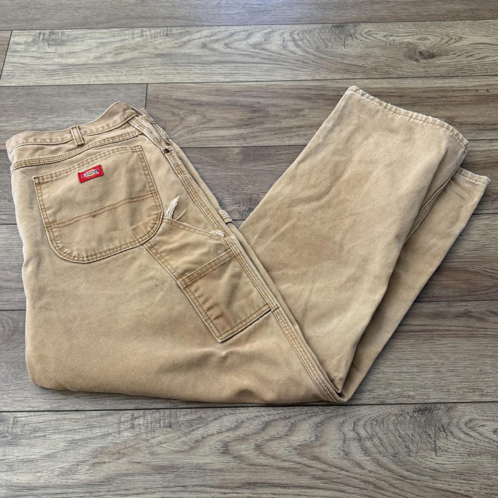 Dickies Dickies Carpenter Tan Distressed Grunge Pants 40x32 Size US 40 / EU 56 - 1 Thumbnail