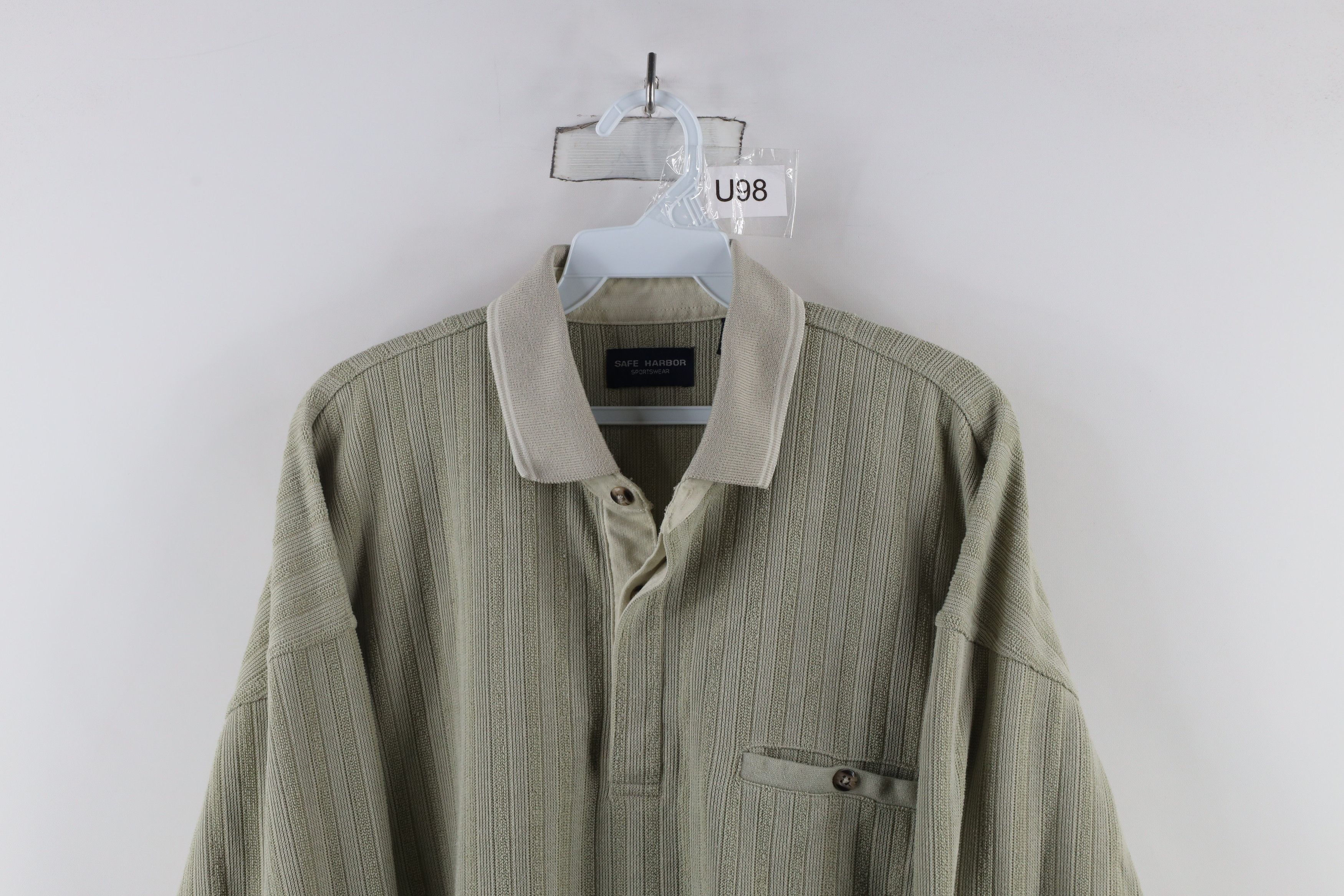 Vintage Vintage 90s Streetwear Ribbed Knit Long Sleeve Pullover Polo Size US L / EU 52-54 / 3 - 2 Thumbnail