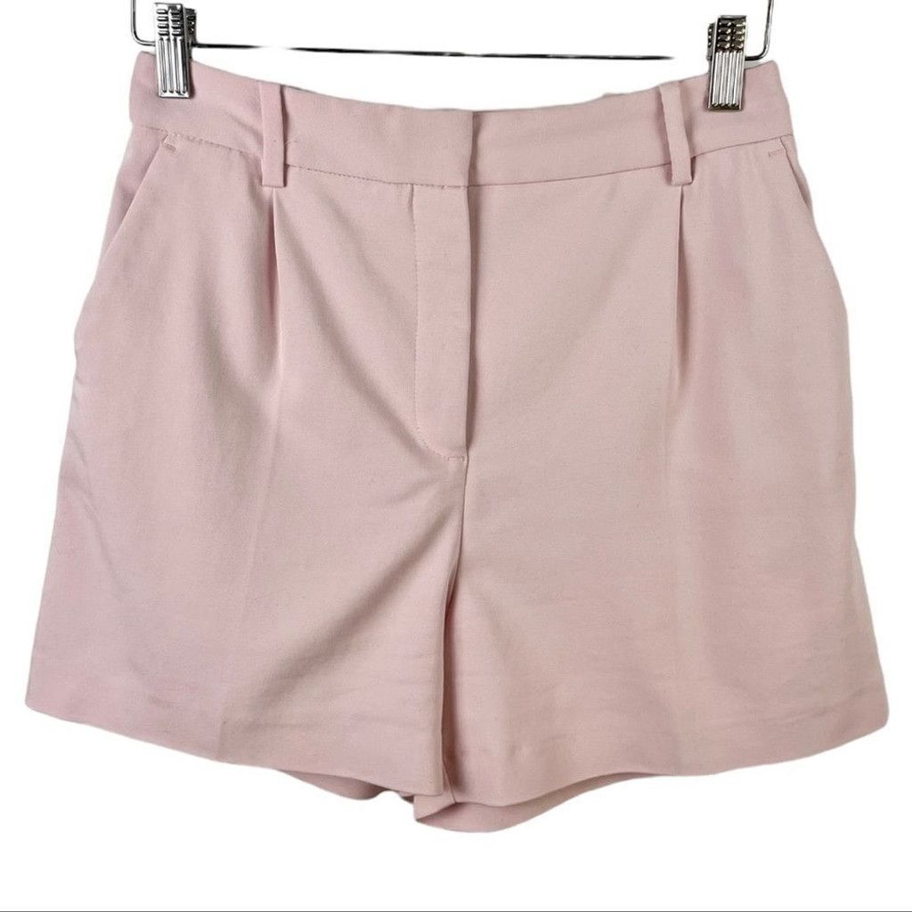 Zara ZARA Pink High Waist Pleated Shorts Size 6 Size 28" / US 6 / IT 42 - 2 Thumbnail