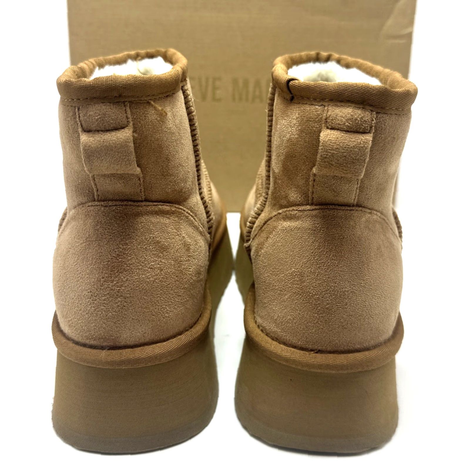 Steve Madden Steve Madden Women's Enchanting Ankle Platform Boot Chestnut 8 Rubber Outsole Cushioned Comfort Platform Microsuede Fall Winter Size US 8 / IT 38 - 4 Thumbnail