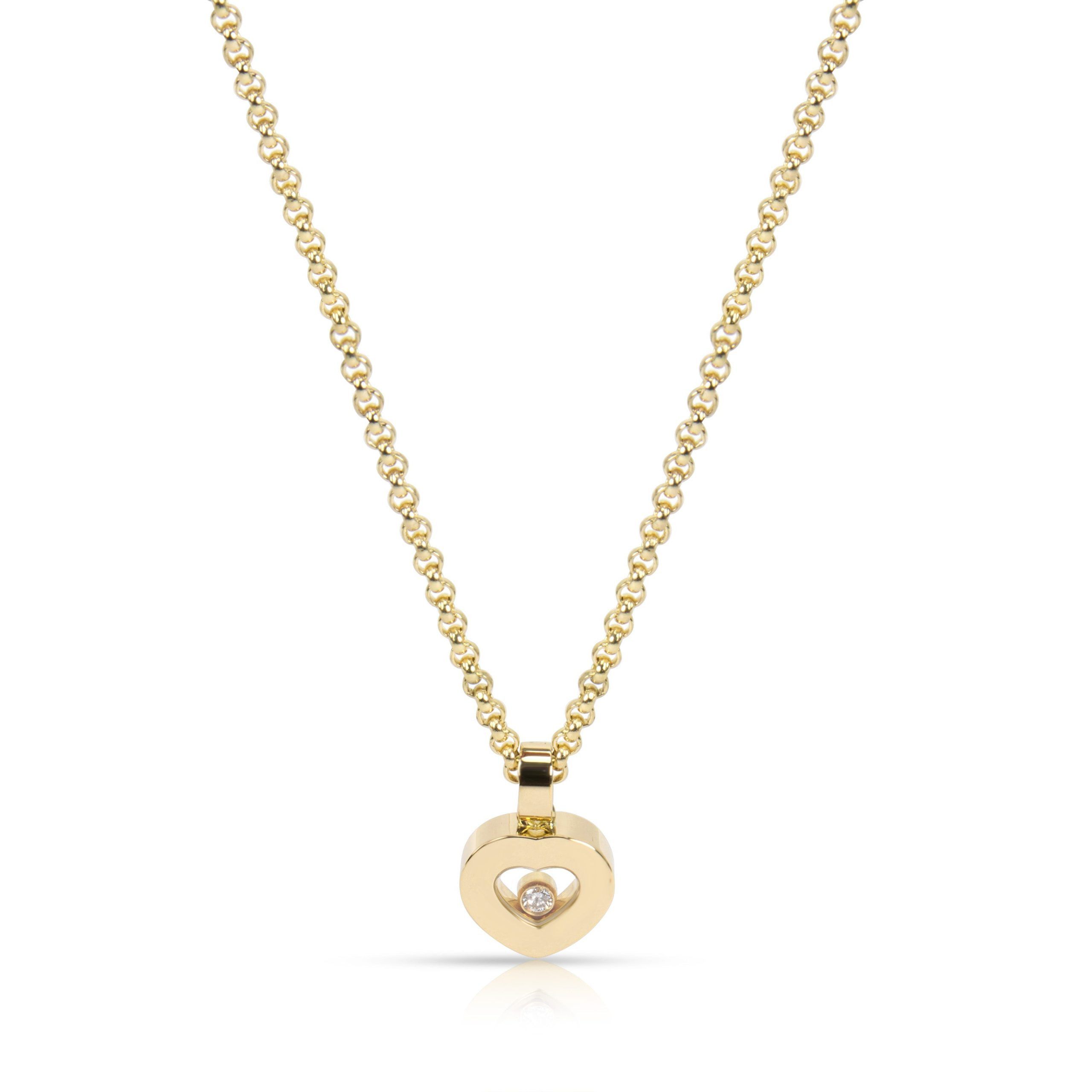 image of Chopard Happy Heart Diamond Pendant In 18K Yellow Gold 0.05 Ctw, Women's