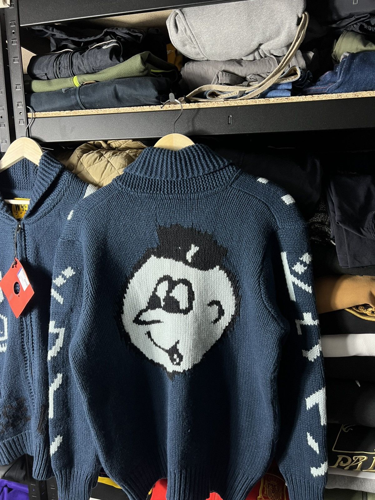 Edwin NWT Edwin x Klasse Wrecks Timer Cardigan Navy Size M Y2K Size US M / EU 48-50 / 2 - 2 Thumbnail