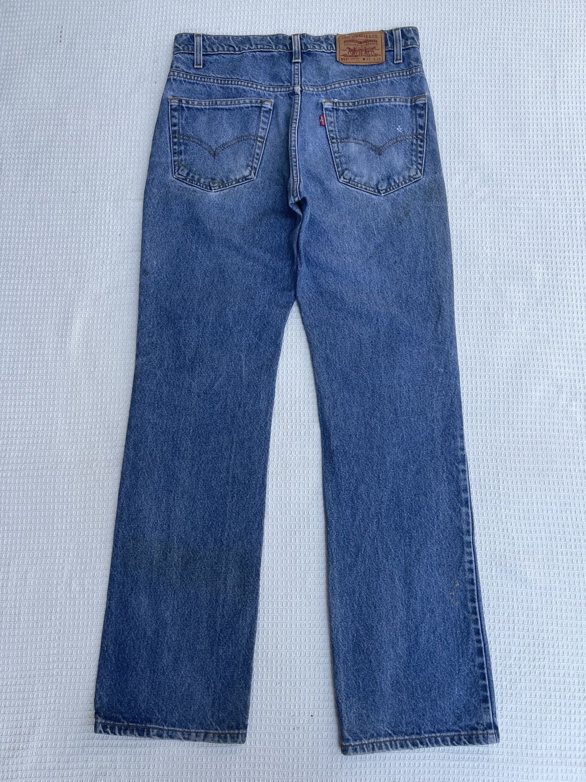 Levi's Rare🔥Vtg 90s Levis 517 Boot Cut Light Wash Jeans Size US 33 - 1 Thumbnail