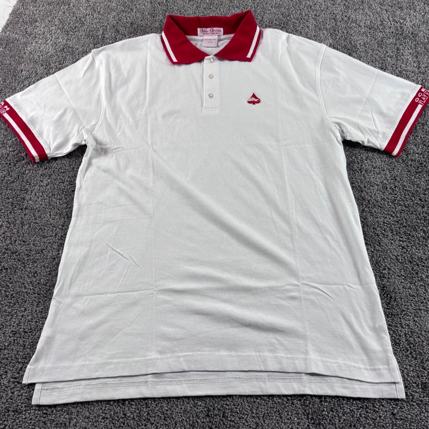 Vintage VINTAGE Blue Ocean Polo Shirt Mens XL White Cotton Yacht Club Size US XL / EU 56 / 4 - 3 Thumbnail