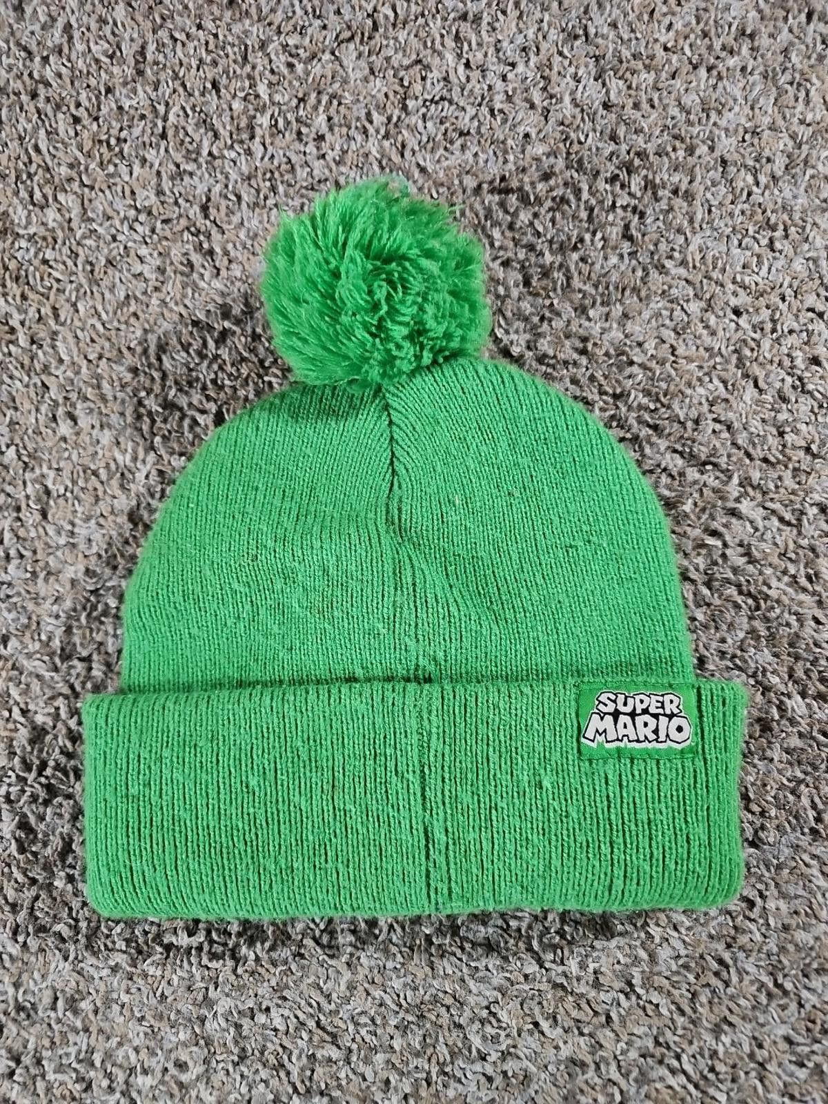Nintendo Super Mario Luigi Green Winter Stocking Hat Beanie Poof Pom Size ONE SIZE - 4 Thumbnail