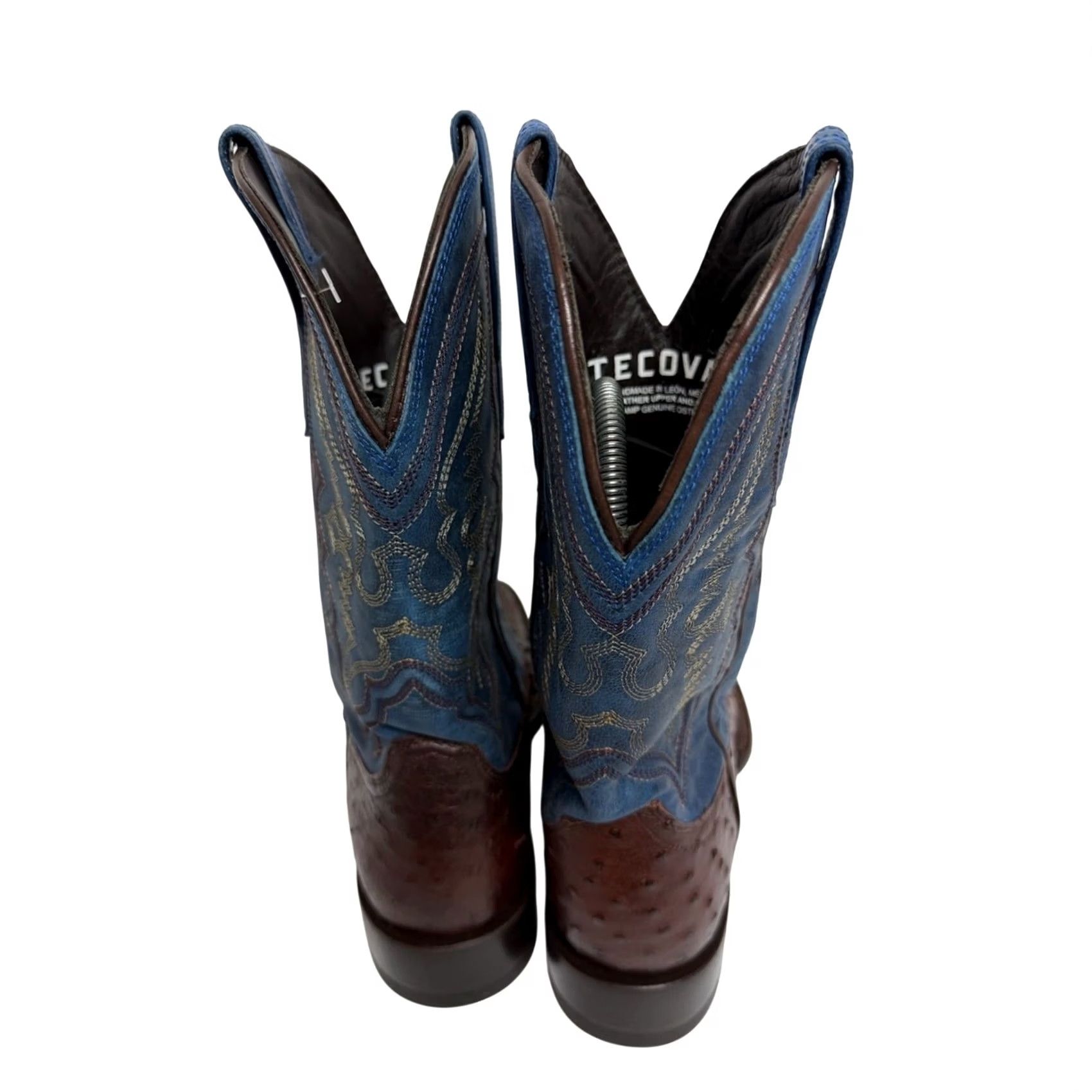 Tecovas NEW TECOVAS THE EMMITT II HAZELNUT DENIM FULL QUILL OSTRICH BOOTS 9D MEN'S READ Size US 9 / EU 42 - 6 Thumbnail