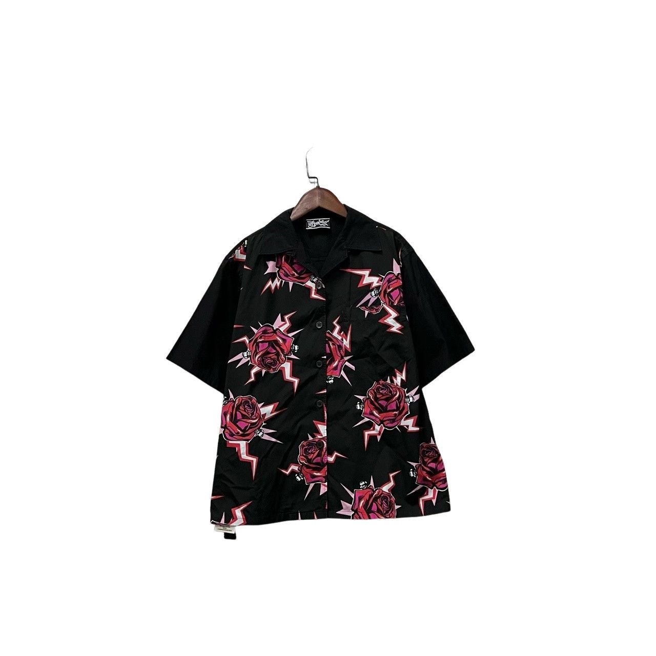 Prada Prada Rose Lightning Print Short Sleeve Shirt Size XXS Size US XXS / EU 40 - 1 Thumbnail