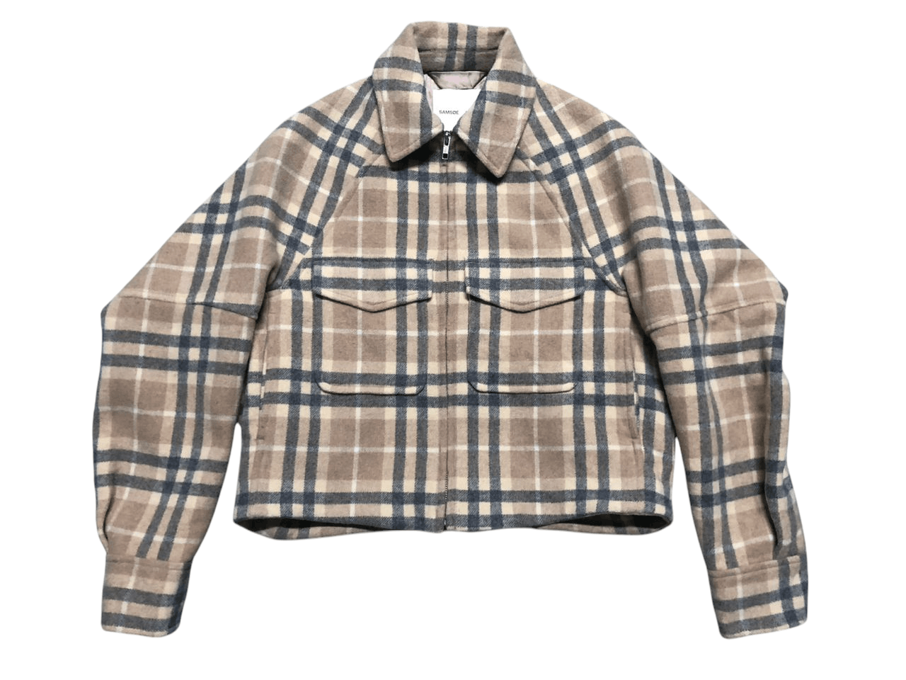 Japanese Brand × Samsoe Samsoe Samsoe Samsoe Plaid Wool Cropped Jacket Size XS / US 0-2 / IT 36-38 - 1 Thumbnail