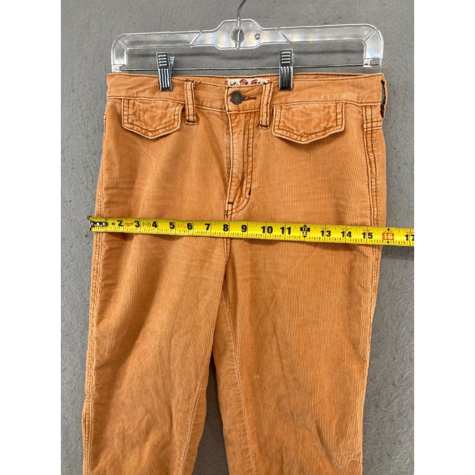 Vintage We The Free Womens Pants 26 Orange Cordouroy Size 26" / US 2 / IT 38 - 3 Thumbnail