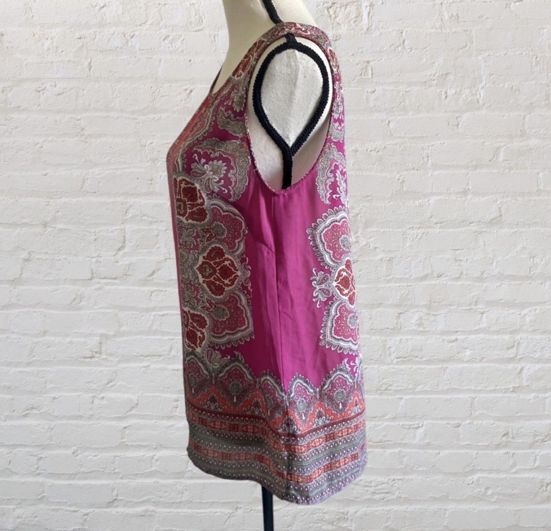 Cynthia Rowley CYNTHIA ROWLEY BUTTON UP BACK SLEEVELESS PAISLEY TANK TOP Size M / US 6-8 / IT 42-44 - 4 Thumbnail